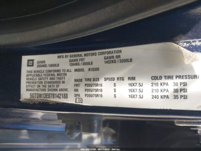 2007 HUMMER H3 SUV 5GTDN13E078142188 Photo 8