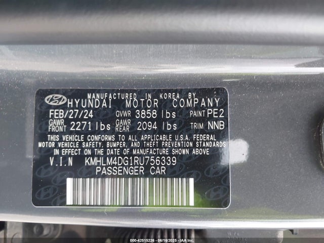 Hyundai ELANTRA SEL 2024 KMHLM4DG1RU756339 Image 9