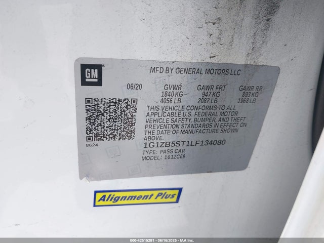 1G1ZB5ST1LF134080 Chevrolet lfv - direct injection, variable valve timing, gen 1