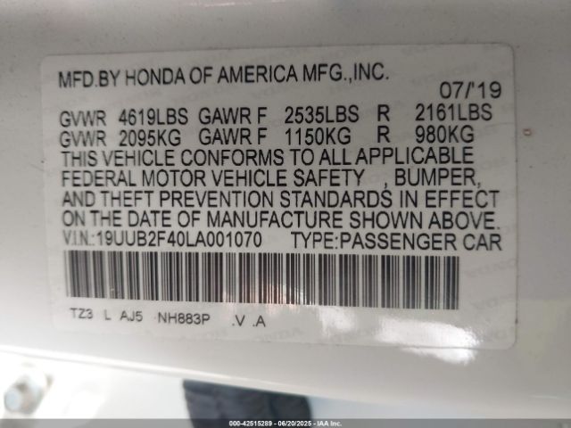 2020 ACURA TLX 19UUB2F40LA001070 Photo 8