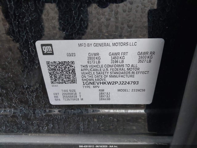 1GNEVHKW2PJ224793 Chevrolet lfy