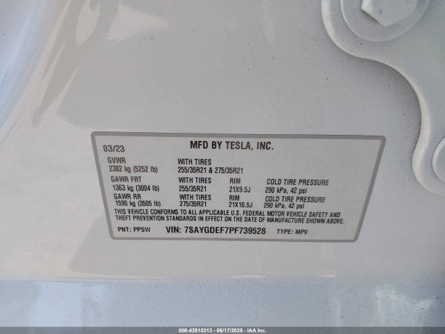 2023 TESLA MODEL Y 7SAYGDEF7PF739528 Photo 8