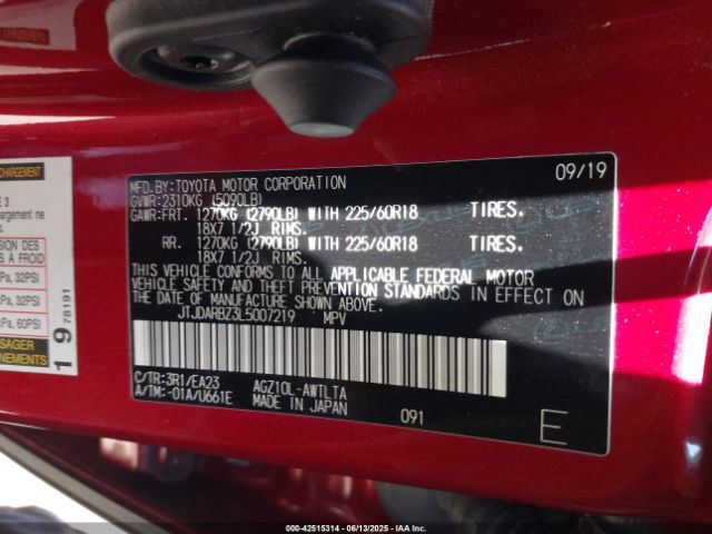 JTJDARBZ3L5007219 Lexus NX 300