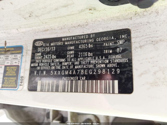 2014 KIA OPTIMA 5XXGM4A78EG298129 Photo 8