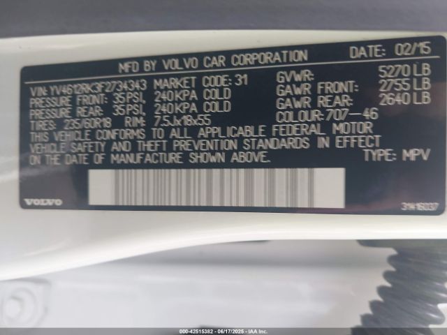 2015 VOLVO XC60 YV4612RK3F2734343 Photo 8