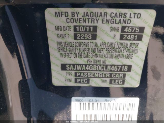 2012 JAGUAR XK SAJWA4GB0CLB46718 Photo 8