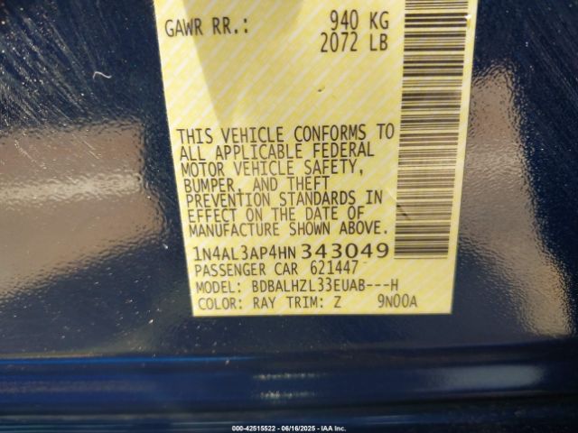 2017 NISSAN ALTIMA 1N4AL3AP4HN343049 Photo 8