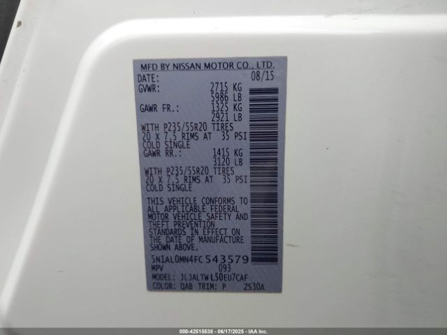 2015 INFINITI QX60 5N1AL0MN4FC543579 Photo 8