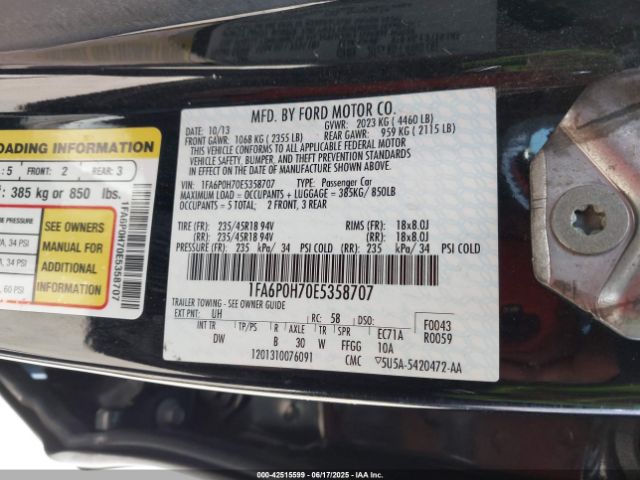 1FA6P0H70E5358707 Ford 2014