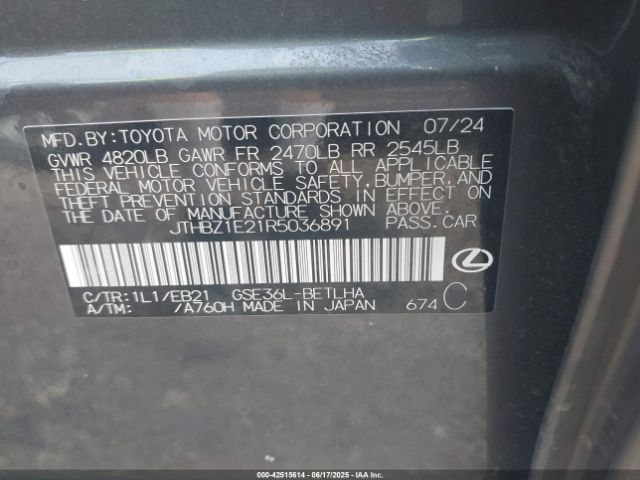 2024 LEXUS IS 350 JTHBZ1E21R5036891 Photo 8