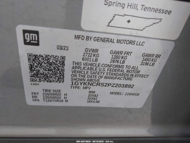 2023 CADILLAC XT5 1GYKNCRS2PZ203892 Photo 8