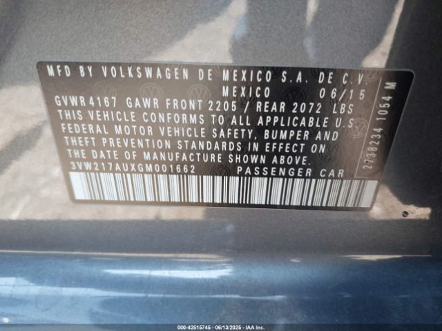 2016 VOLKSWAGEN GOLF 3VW217AUXGM001662 Photo 8