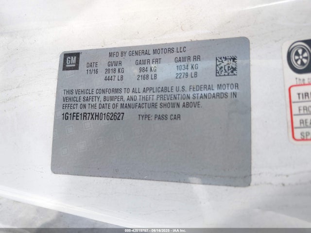 1G1FE1R7XH0162627 Chevrolet lt1 - di: direct injection, afm, vvt: variable valve timing, ho: high output, alum