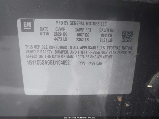 2016 CHEVROLET MALIBU LIMITED 1G11C5SA9GU104092 Photo 8