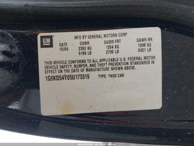 2005 CADILLAC DEVILLE 1G6KD54Y05U173319 Photo 8