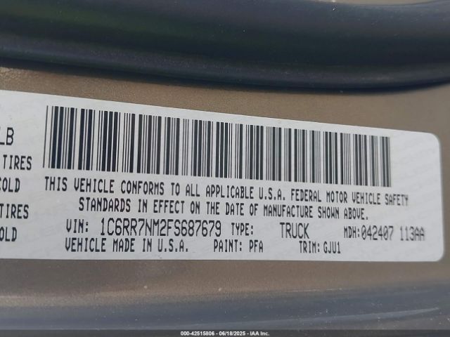 2015 RAM 1500 1C6RR7NM2FS687679 Photo 8