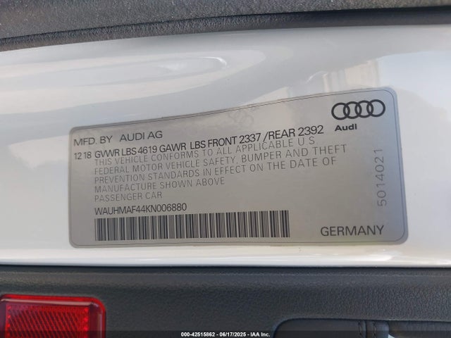 2019 AUDI A4 WAUHMAF44KN006880 Photo 8