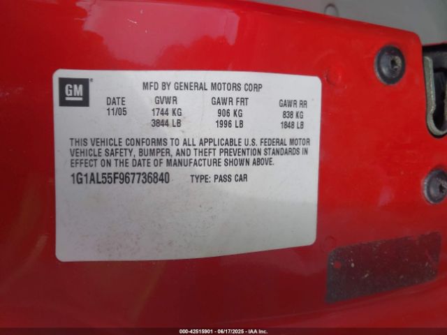 2006 CHEVROLET COBALT 1G1AL55F967736840 Photo 8