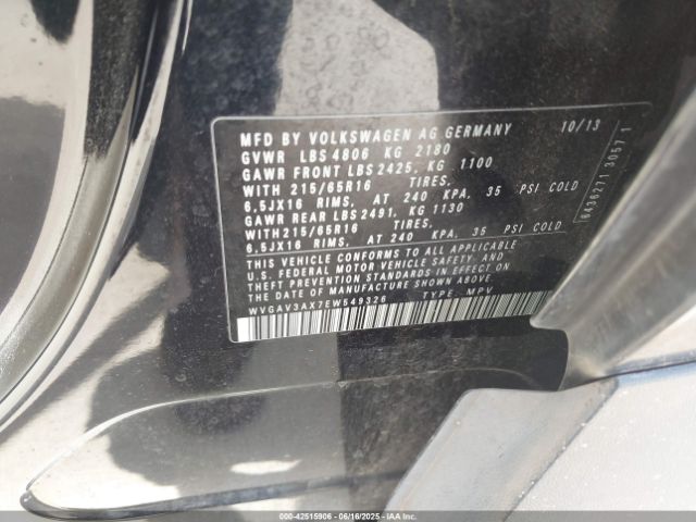 2014 VOLKSWAGEN TIGUAN WVGAV3AX7EW549326 Photo 8