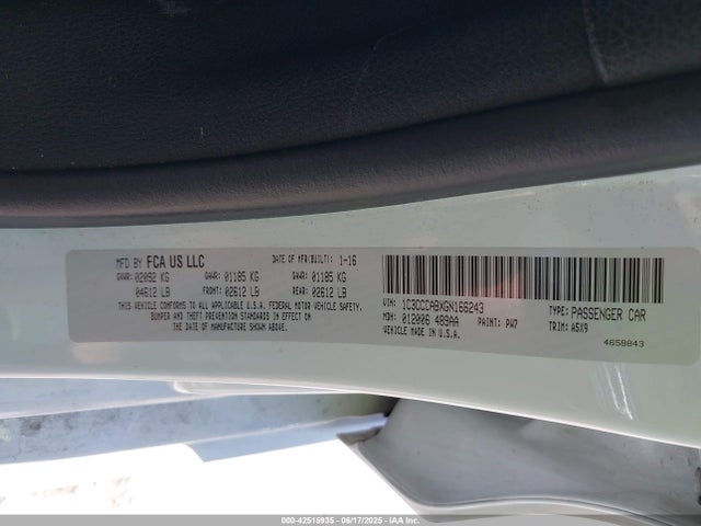 Chrysler 200 2016 1C3CCCABXGN166243 Image 9