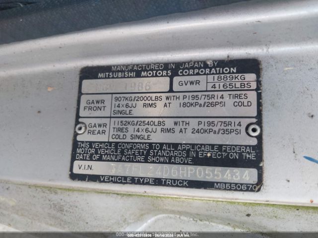 1987 MITSUBISHI MIGHTY MAX / S JA7FL24D6HP055434 Photo 8