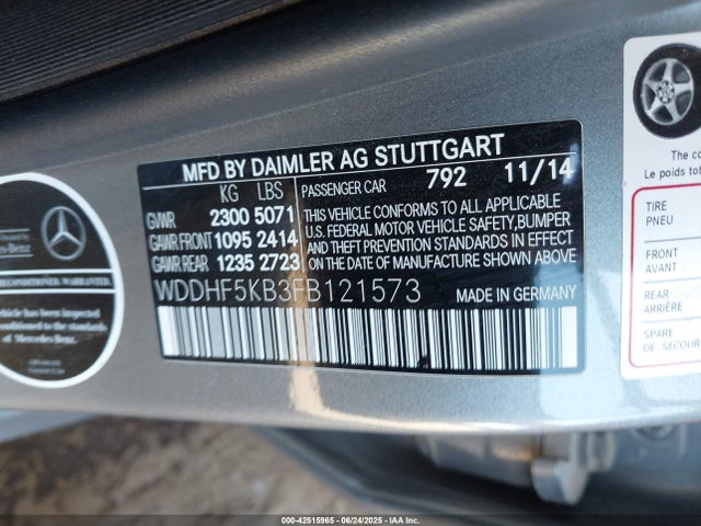 Mercedes-Benz E-Class 2015 WDDHF5KB3FB121573 Image 9
