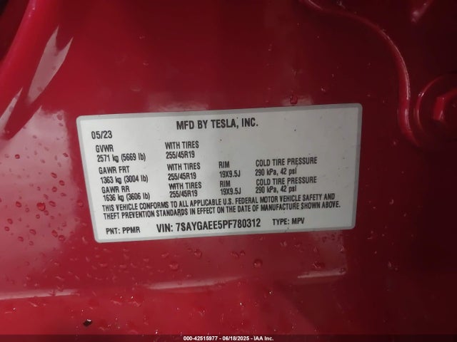 2023 TESLA MODEL Y 7SAYGAEE5PF780312 Photo 8