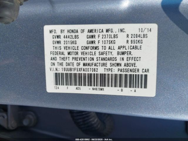 2015 ACURA TLX 19UUB1F5XFA007062 Photo 8