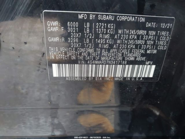 2022 SUBARU ASCENT 4S4WMARD7N3417188 Photo 8