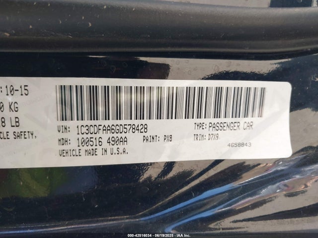 Dodge 2016 2016 1C3CDFAA6GD578428 Image 9