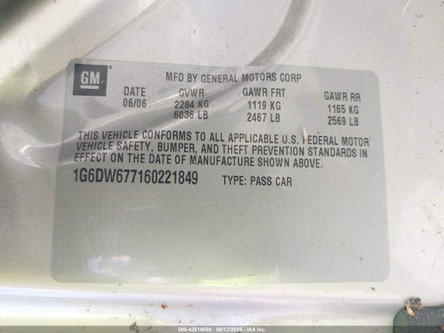 2006 CADILLAC STS 1G6DW677160221849 Photo 8