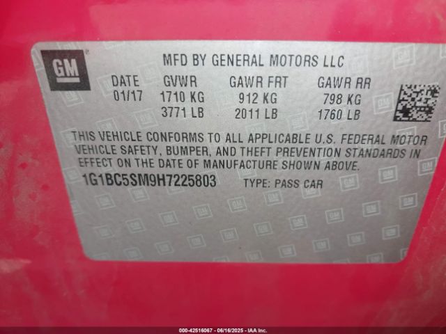 2017 CHEVROLET CRUZE 1G1BC5SM9H7225803 Photo 8