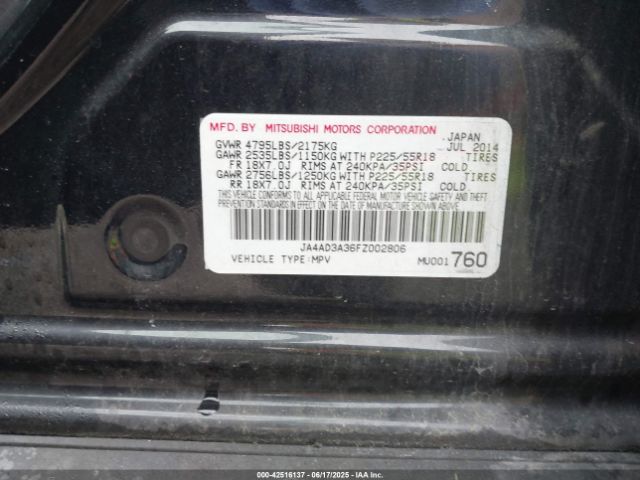 JA4AD3A36FZ002806 Mitsubishi Outlander Se