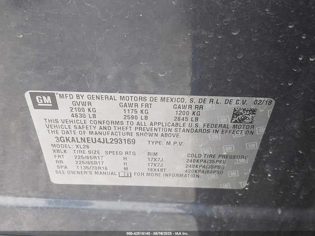 3GKALNEU4JL293169 GMC lh7 - urea, cri, vgt, alum