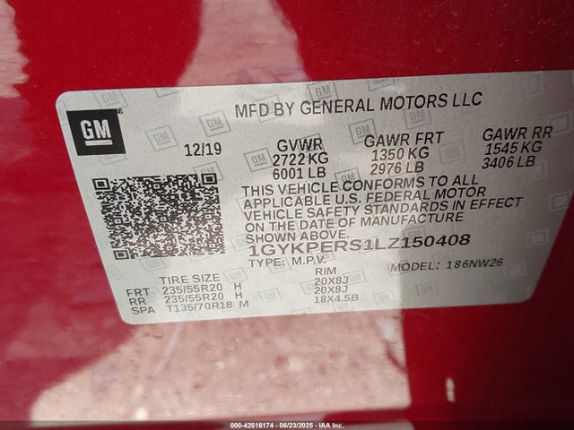 2020 CADILLAC XT6 1GYKPERS1LZ150408 Photo 8