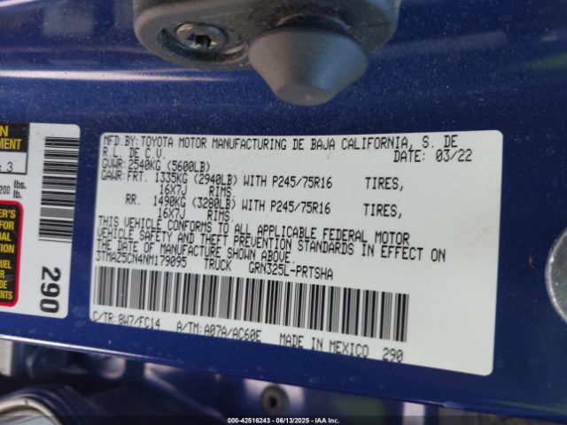 2022 TOYOTA TACOMA 3TMAZ5CN4NM179095 Photo 8