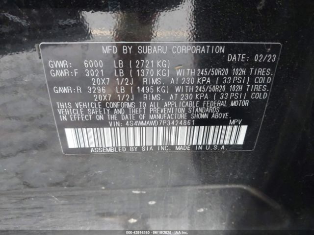 4S4WMAWD7P3424861 Subaru 2023