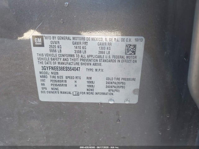 2014 CADILLAC SRX 3GYFNEE38ES564047 Photo 8