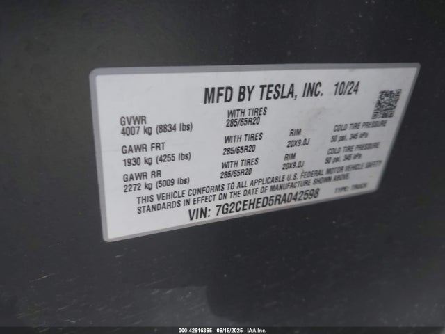 2024 TESLA CYBERTRUCK 7G2CEHED5RA042598 Photo 8