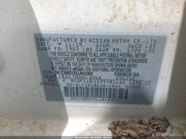 3N1CN8EVXLL848303 Nissan 2020