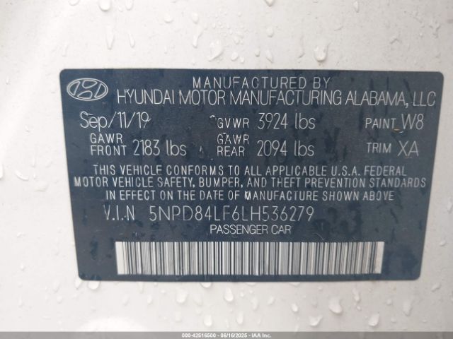 2020 HYUNDAI ELANTRA 5NPD84LF6LH536279 Photo 8