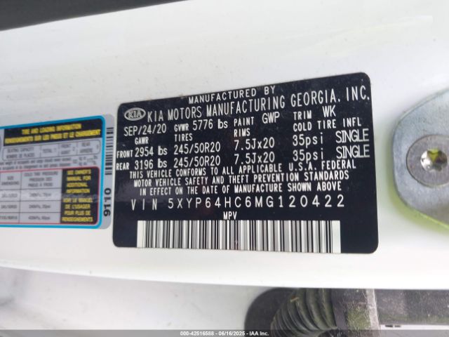 2021 KIA TELLURIDE 5XYP64HC6MG120422 Photo 8
