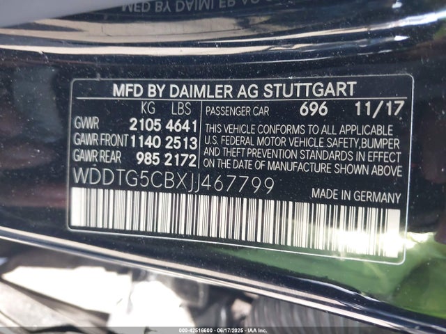 WDDTG5CBXJJ467799 Mercedes-Benz m133