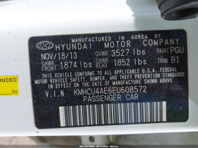 KMHCU4AE6EU608572 Hyundai ACCENT GLS