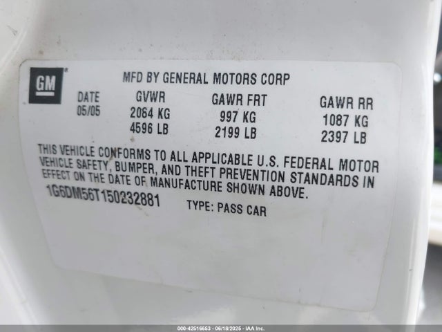 2005 CADILLAC CTS 1G6DM56T150232881 Photo 8