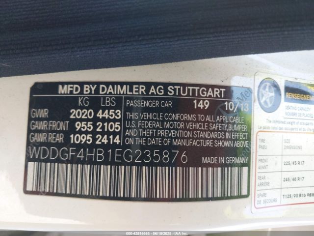 WDDGF4HB1EG235876 Mercedes-Benz 2014
