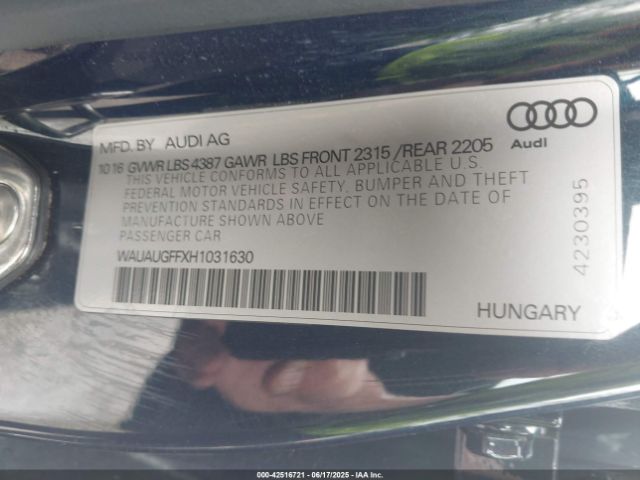 2017 AUDI A3 WAUAUGFFXH1031630 Photo 8