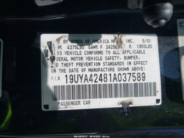 2001 ACURA CL 19UYA42481A037589 Photo 8