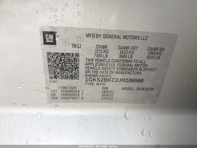 GMC l83 - spark ignited direct injection, variable valve timing, afm, e85 max, alum 2018 1GKS2BKC2JR106988 Image 9