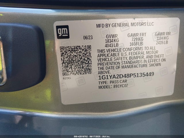 Chevrolet lt2 2023 1G1YA2D48P5135449 Image 9